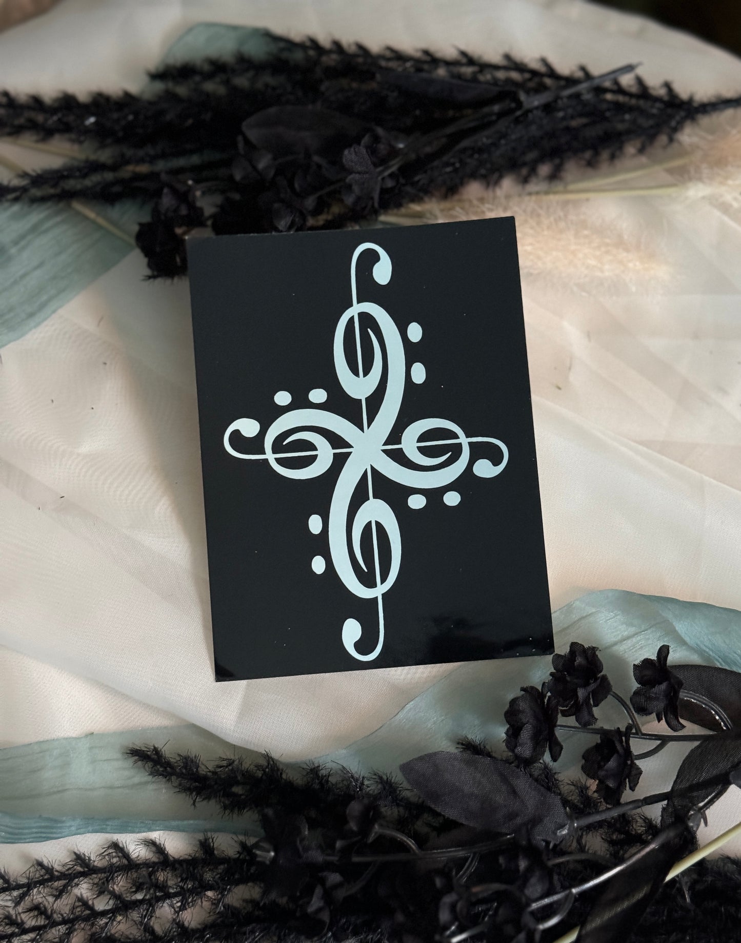 Om Clef Sigil Sticker (Black)